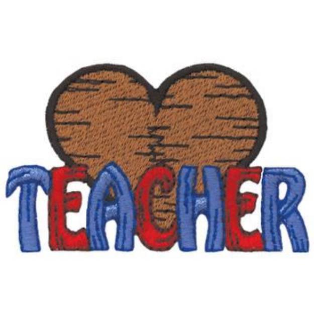 Picture of Love Teacher Machine Embroidery Design