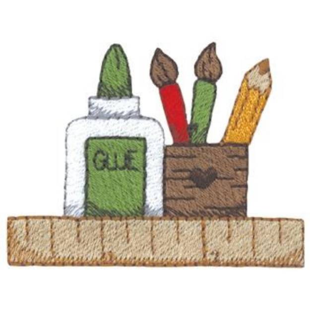 Picture of School Supplies Machine Embroidery Design