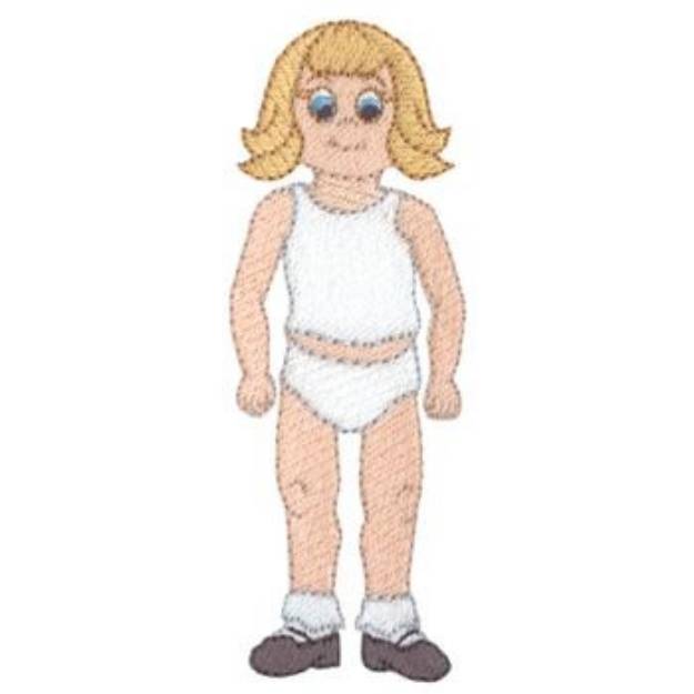 Picture of Paper Doll Girl Machine Embroidery Design