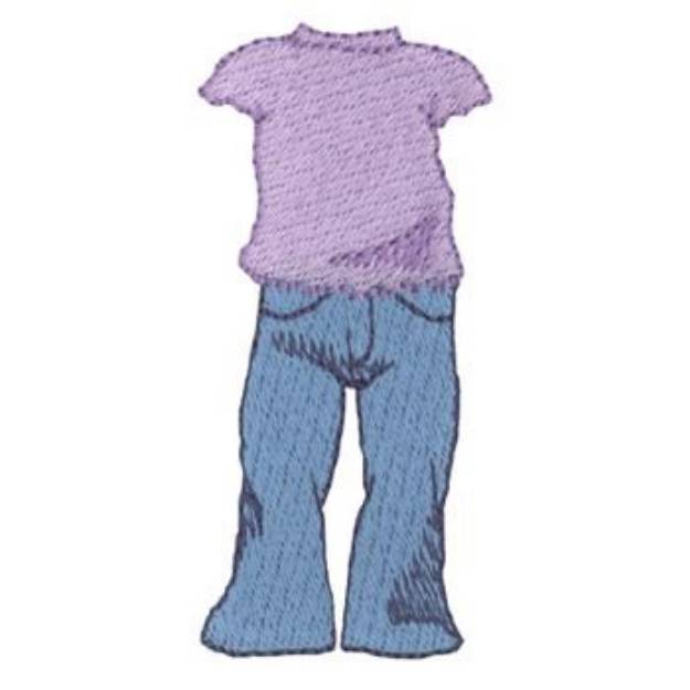 Picture of Girls Outfit Machine Embroidery Design