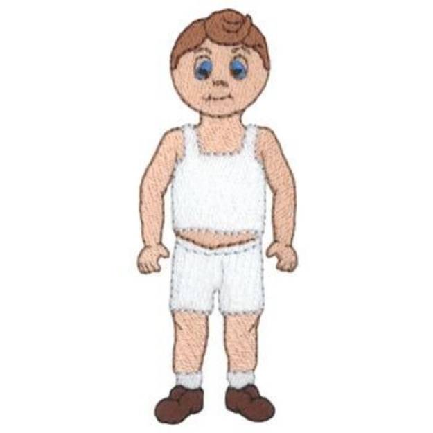 Picture of Paper Doll Boy Machine Embroidery Design