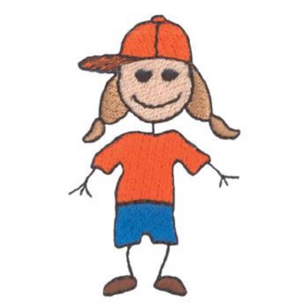 Picture of Stick Girl With Hat Machine Embroidery Design