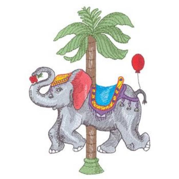 Picture of Elephant Carousel Machine Embroidery Design