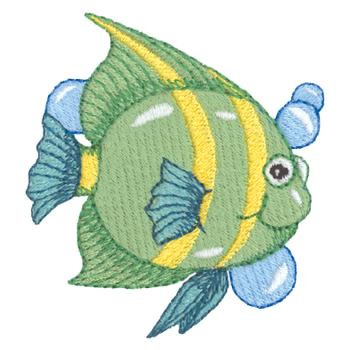 Green Fish Machine Embroidery Design