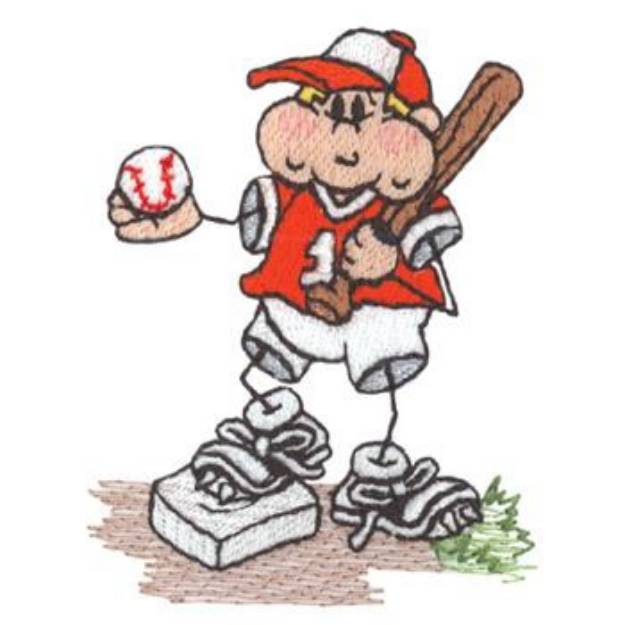 Picture of Baseball Boy Machine Embroidery Design