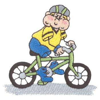Bicycle Boy Machine Embroidery Design