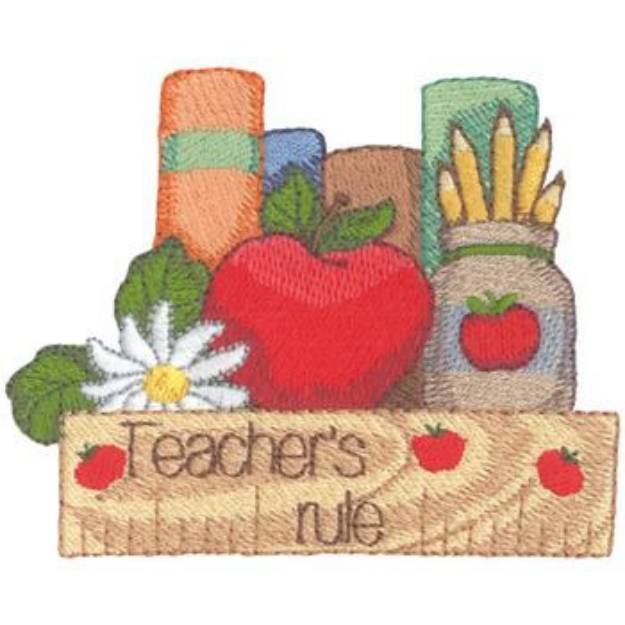 Picture of Teachers Rule Machine Embroidery Design