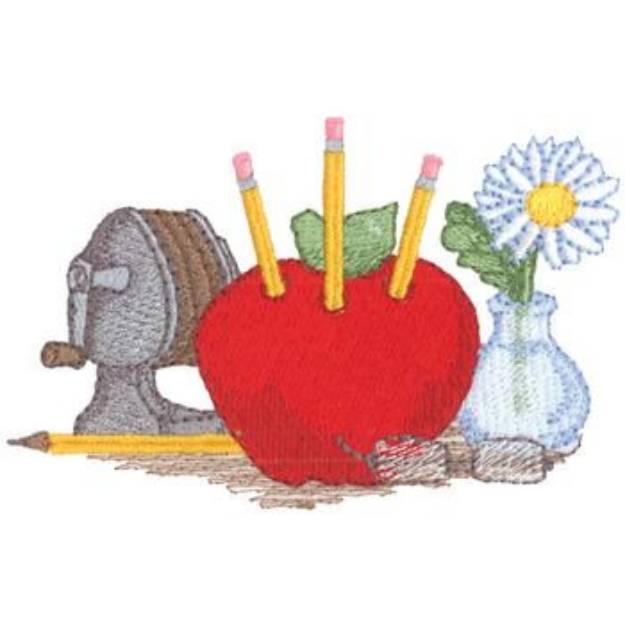 Picture of Apple Pencil Holder Machine Embroidery Design