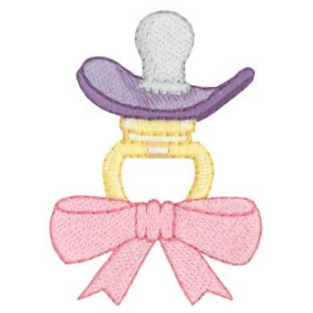 Picture of Pacifier & Bow Machine Embroidery Design