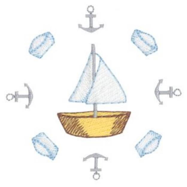 Picture of Sailing Machine Embroidery Design