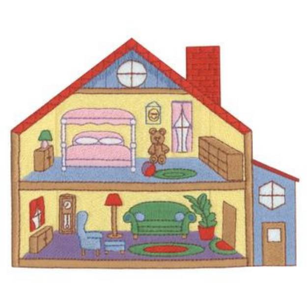 Picture of Doll House Machine Embroidery Design