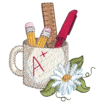 Teachers Mug Machine Embroidery Design