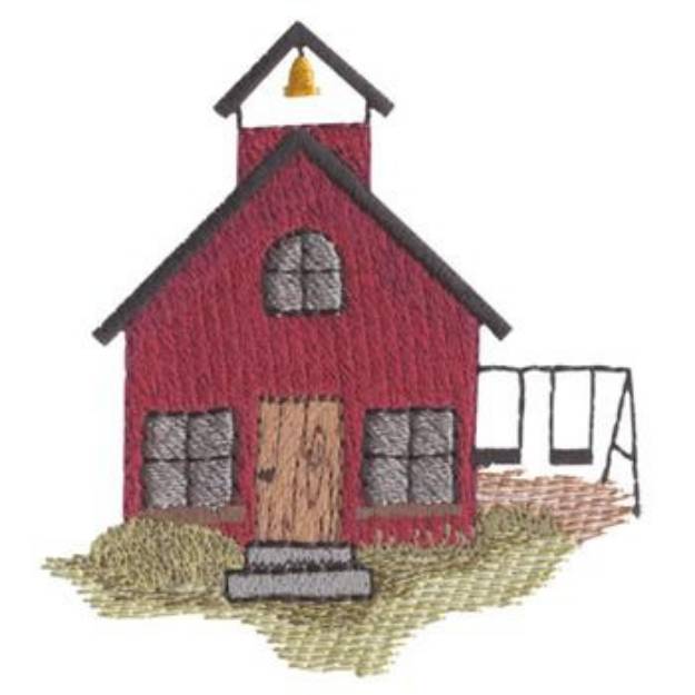 Picture of School House Machine Embroidery Design
