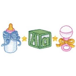 Picture of Bottle Block & Rattle Machine Embroidery Design