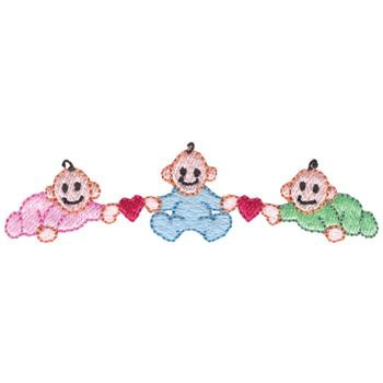 Babies With Hearts Machine Embroidery Design