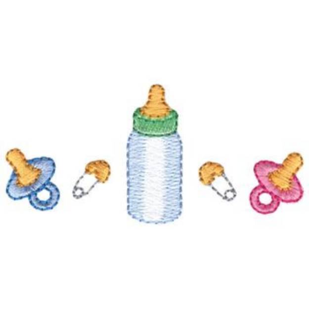 Picture of Bottle & Pacifiers Machine Embroidery Design