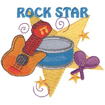 Rock Star Machine Embroidery Design