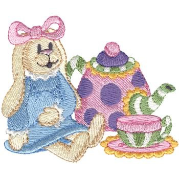 Tea Party Machine Embroidery Design