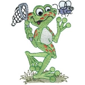 Picture of Mmm Lunch! Frog & Fly Machine Embroidery Design