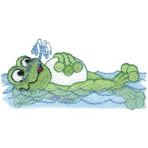Picture of Frog Stroke Machine Embroidery Design