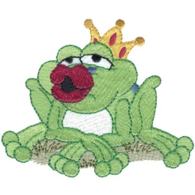 Picture of Pucker Up Frog Prince Machine Embroidery Design