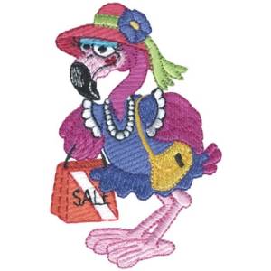 Picture of Shopping Flamingo Machine Embroidery Design