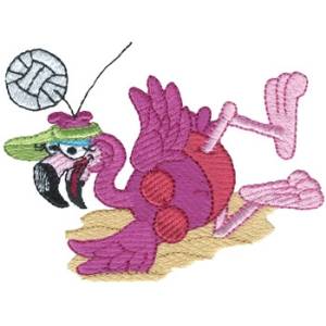 Picture of Sand Volleyball Flamingo Machine Embroidery Design