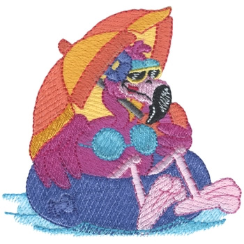 Inner Tube Flamingo Machine Embroidery Design