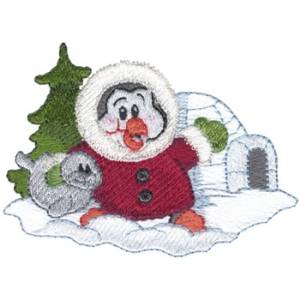 Picture of Eskimo Penguin Machine Embroidery Design