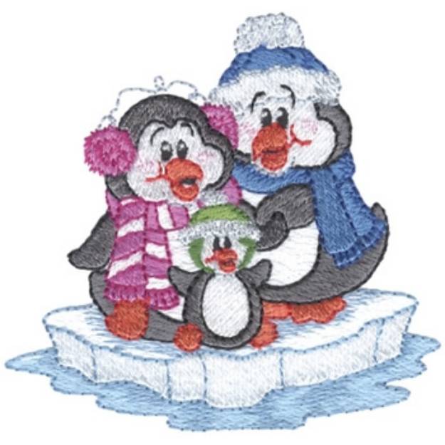 Picture of Penguin Family Machine Embroidery Design