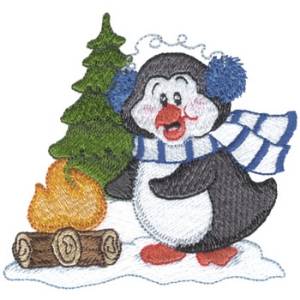 Picture of Fireside Penguin Machine Embroidery Design