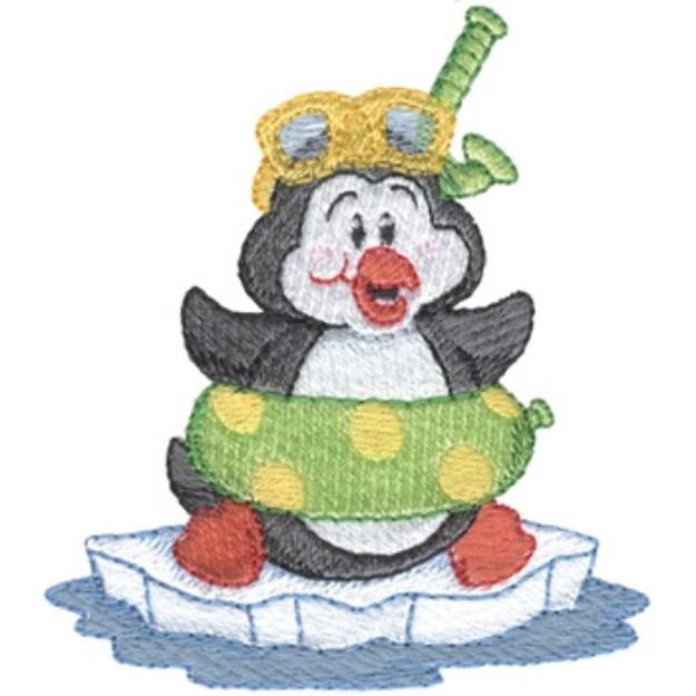 Picture of Swimmer Penguin Machine Embroidery Design
