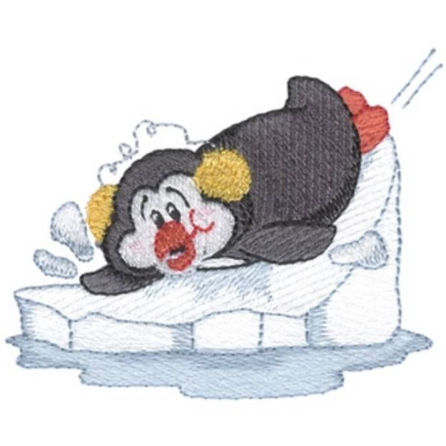 Picture of Sliding Penguins Machine Embroidery Design