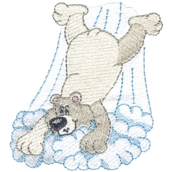Polar Bear Sliding Downhill Machine Embroidery Design