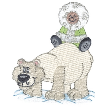 Polar Bear With Eskimo Machine Embroidery Design