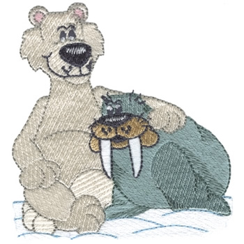 Polar Bear & Walrus Machine Embroidery Design