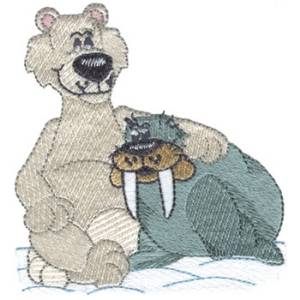 Picture of Polar Bear & Walrus Machine Embroidery Design