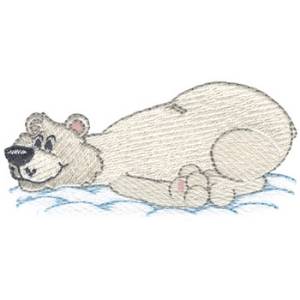 Picture of Polar Bear Laying On Tummy Machine Embroidery Design