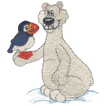 Polar Bear & Puffin Machine Embroidery Design