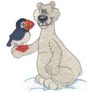 Picture of Polar Bear & Puffin Machine Embroidery Design