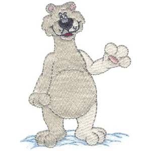 Picture of Polar Bear Waving Hi Machine Embroidery Design