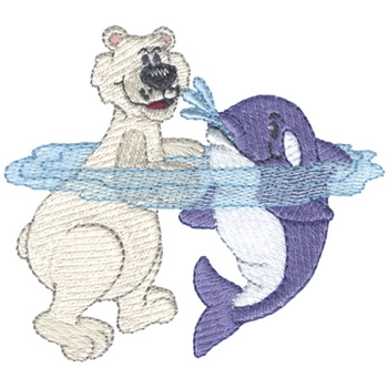 Polar Bear & Killer Whale Machine Embroidery Design
