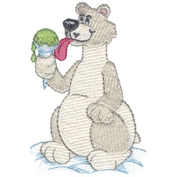 Polar Bear & Snowcone Machine Embroidery Design