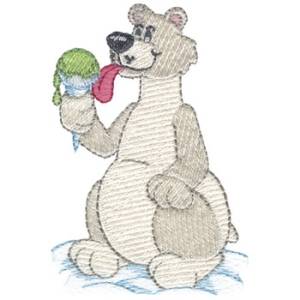 Picture of Polar Bear & Snowcone Machine Embroidery Design