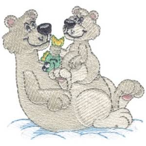 Picture of Polar Bear & Cub Machine Embroidery Design