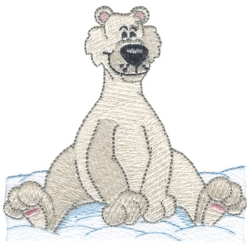 Polar Bear Sitting Machine Embroidery Design