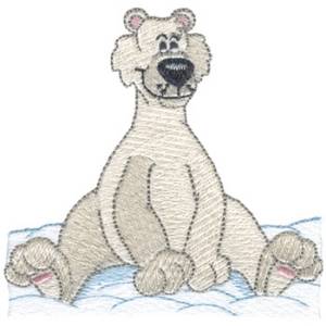 Picture of Polar Bear Sitting Machine Embroidery Design