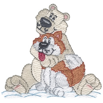 Polar Bear & Husky Machine Embroidery Design