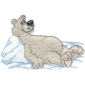 Picture of Polar Bear Laying Down Machine Embroidery Design