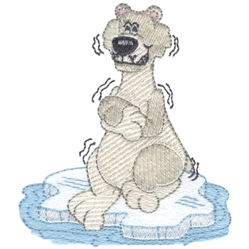 Polar Bear Testing Water Machine Embroidery Design